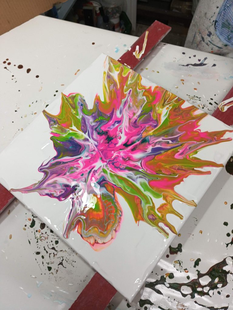 Cuadro pouring art proceso